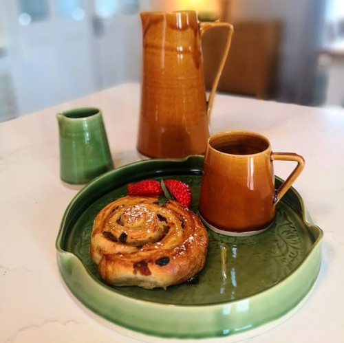 Handmade Brown Irish Pottery Mug CAP-0024 ShamrockGift.com