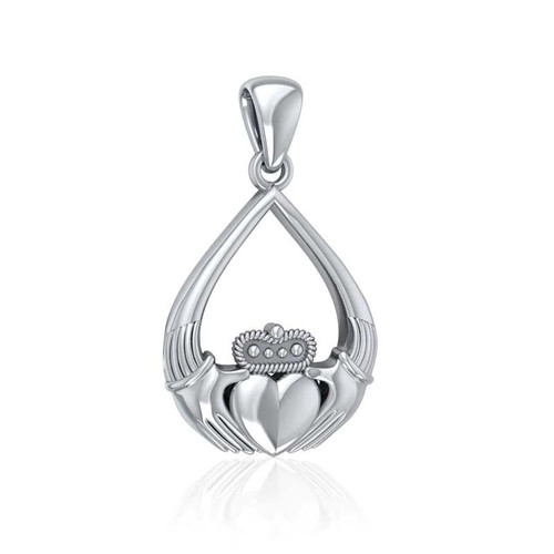 Tear Drop Claddagh Pendant GS-TPG2D31538-set ShamrockGift.com