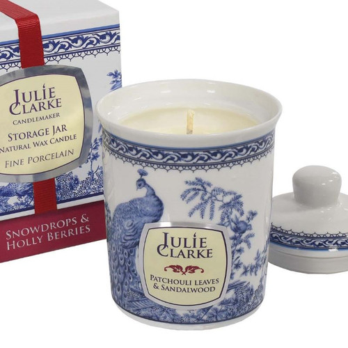 Snowdrops & Holly Berries Celtic Peacock Handmade  Candle Snowdrops & Holly Berries Celtic Peacock Handmade  Candle Shamrock Gift