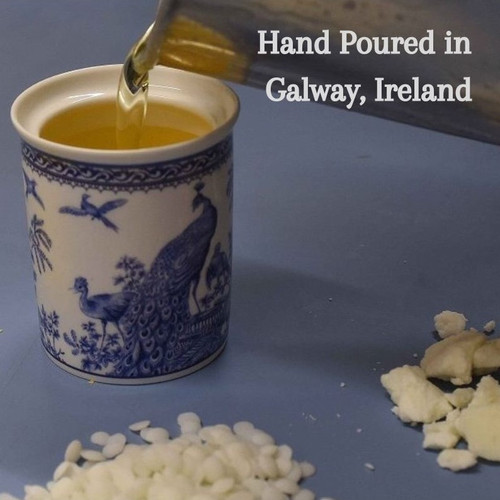 Fine Porcelain Natural Wax Peacock Candle hand poured Shamrock Gift