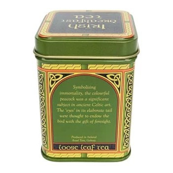 Celtic Peacock Irish Breakfast Loose Leaf Tea back Shamrock