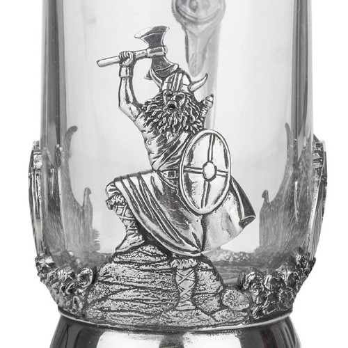 Viking Pewter Glass Beer Tankard zoom2 Shamrock Gift