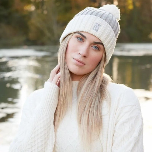 Sustainable Knit Hat & Gloves Gift Set in Taupe lifestyle Shamrock Gift