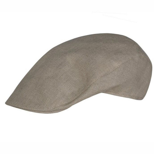 DTC2L-Natural White Linen Summer Touring Flat Cap studio ShamrockGift.com