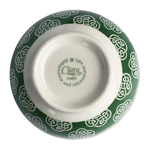 CL-104-42 Clara Irish Trellis Shamrock Bowl 14cm Back Side View Dishwasher Microwave Safe ShamrockGift.com