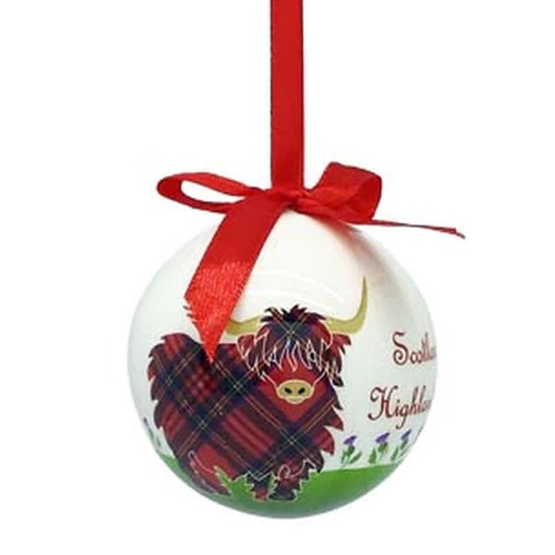 Highland Cow Christmas Bauble CL-88-409 studio  ShamrockGift.com