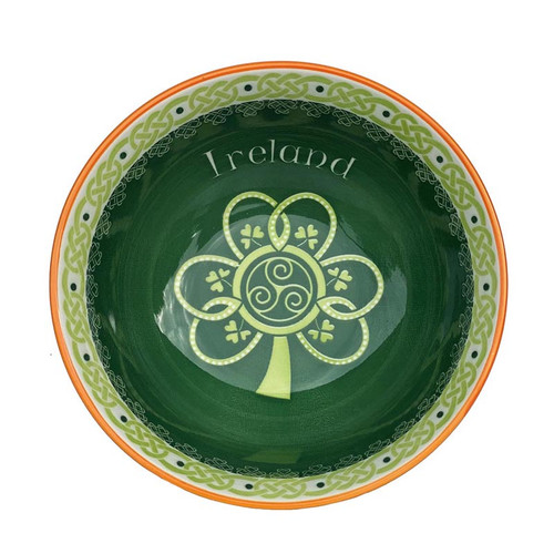 CL-104-213 Ireland Shamrock Ceramic Bowl Inside View Design ShamrockGift.com