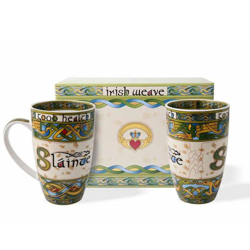 Irish Slainte Mug Set Front View ShamrockGift.com