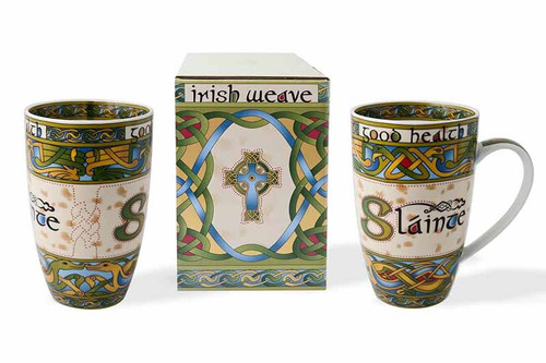 Irish Slainte Mug Set Side View ShamrockGift.com