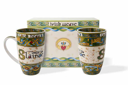Irish Slainte Mug Set Front View ShamrockGift.com