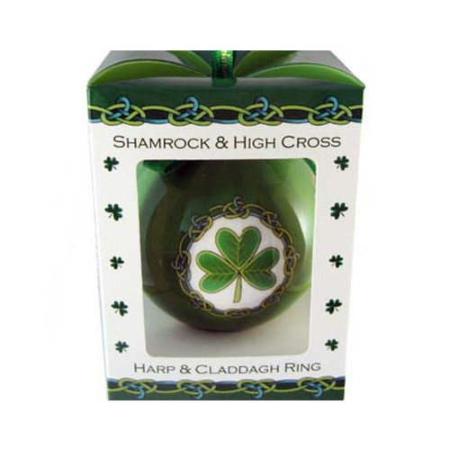 Symbols of Ireland Celtic Bauble in Gift Box Hanging ShamrockGift.com