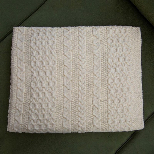 AWT910 Cable Honeycomb Aran Throw ShamrockGift.Com
