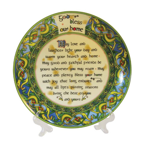 CL-73-13 Book of Kells Design Irish Blessing Plate studio ShamrockGift.com CL-73-13 Book of Kells Design Irish Blessing Plate studio ShamrockGift.com
