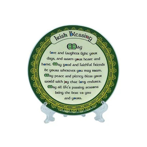 CL-87-543 Book of Kells Design Irish Blessing Plate studio ShamrockGift.com