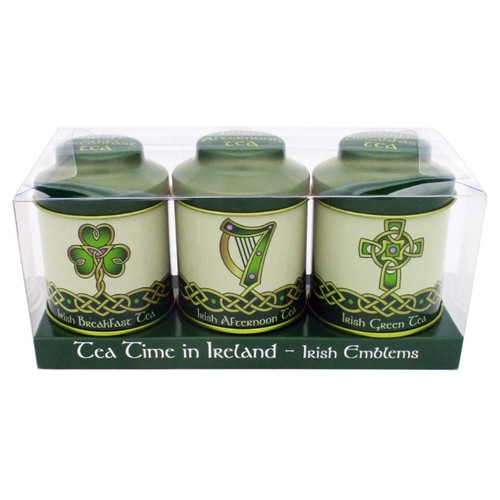 CL-100-11 Set of 3 Irish Tea Cadies Gift ShamrockGift.Com
