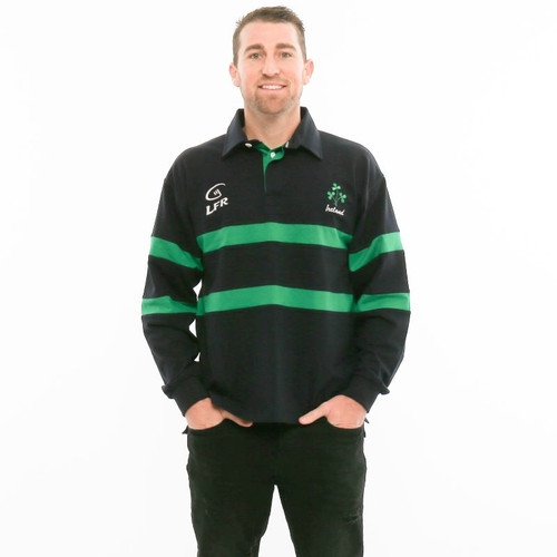 RSLSI-NAVY/KELLY Shamrock Sprig Rugby Jersey ShamrockGift.com