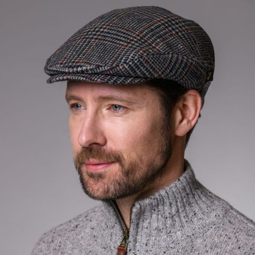 MWTRIN105 Grey Donegal Flat Cap Shamrockgift.com