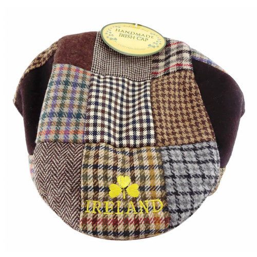 JCW-39104 Handmade Ireland Patchwork Flat Cap ShamrockGift.com