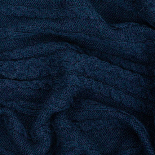 Fisherman Wool Diamond Stich Aran Throw Ocean Blue Shamrock Gift.com