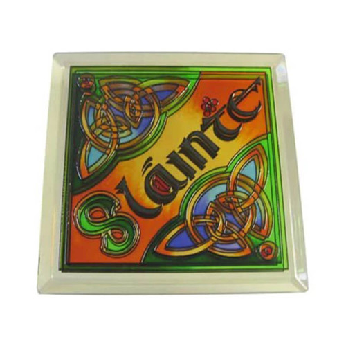 CL-007 Irish Stained Glass Coasters ShamrockGift.com