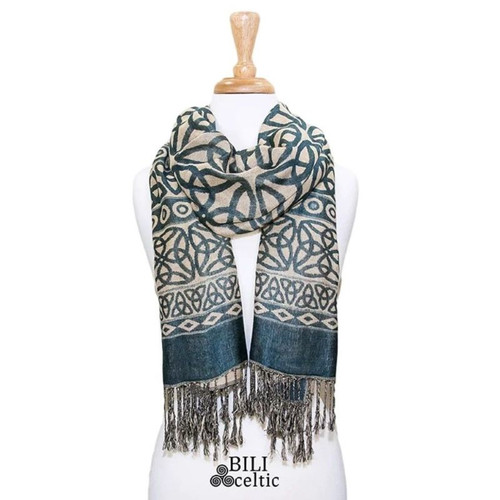 BIL-BH1401-4 Teal Trinity Knot Ladies Scarf  ShamrockGift.com