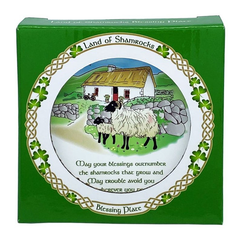 CL-96-519 Land of Shamrocks 4" Blessing Plate ShamrockGift.com