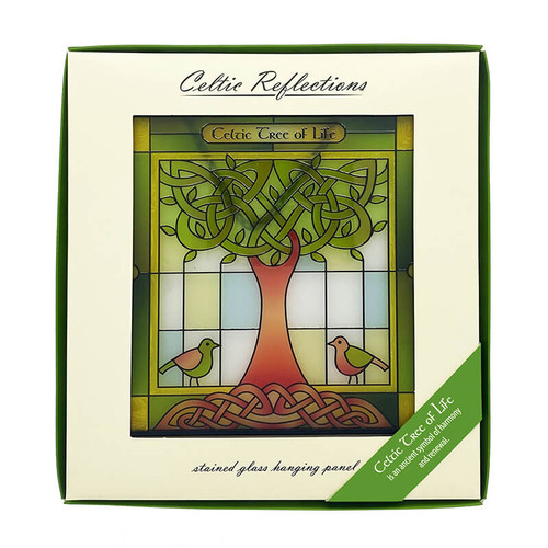 CL-0083-408 Tree of Life Irish Stained Glass  ShamrockGift.com