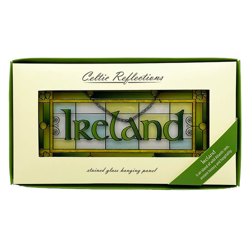 CL-0083-464 IrelandStained  Glass Panel ShamrockGift.com