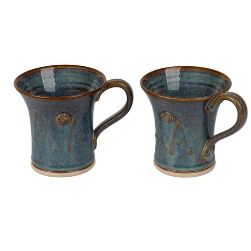HI-Set-884-CAP-0400-Hand Thrown Herritage Irish Flared Mug SET OF 2 ShamrockGift.com