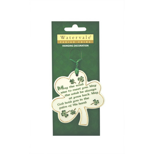 AIS-92334 Shamrock Shaped Christmas Ornament with Irish Blessing ShamrockGift.com