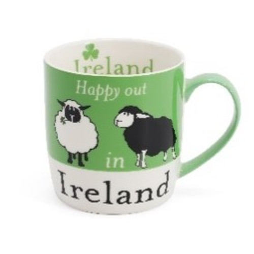 AIS-161764 Ireland Black and White Sheep Mug ShamrockGift.com