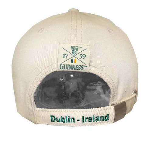 G6273-OS Iconic Irish Cotton Guinness Adjustable Baseball Hat Back Side ShamrockGift.com