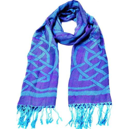 JCW-14811Book of Kells Knotwork Silk Scarf  studio ShamrockGift.com