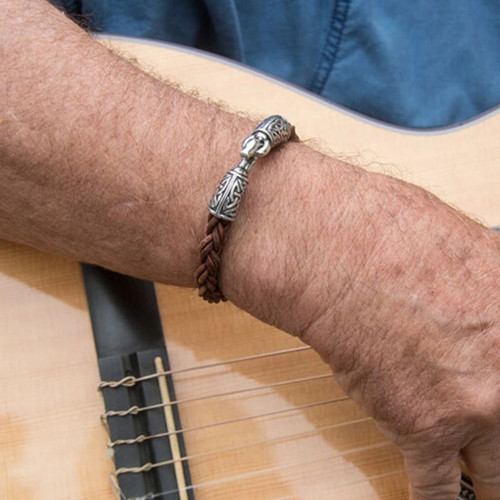OD-BRA20 Celtic Leather Bracelet lifestyle ShamrockGift.com
