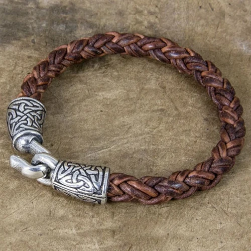 OD-BRA20 Celtic Leather Bracelet black ShamrockGift.com