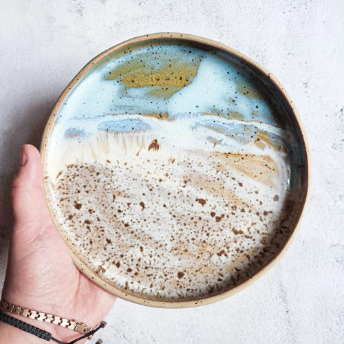 SBO-CPSTE01Sotneware Hand Thrown Coastline Side Plate Irish beaches ShamrockGift.com