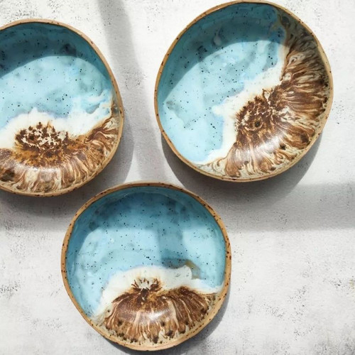 SBO-CB01 Stoneware Hand Thrown Coastline Bowl Irish Gifts ShamrockGift.com