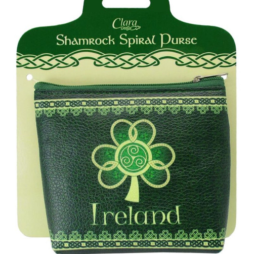 Royal Tara Shamrock Spiral Zip Coin Purse CL-87-145 Shamrockgift.com