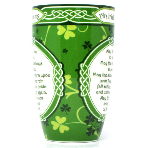 CL-76-1 Shamrock Garden Irish Blessing Mug Front view ShamrockGift.com