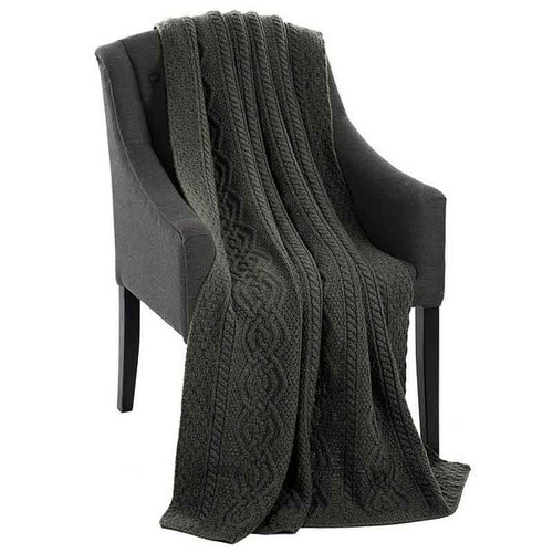 Saol Dara Merino Wool Aran Throw Natural MT100 ShamrockGift.com