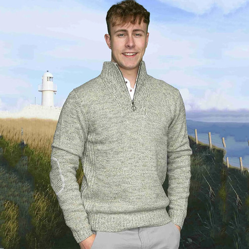 AI-DOL-M 1/4 Zip Neck Knitted Sweater ShamrockGift.com