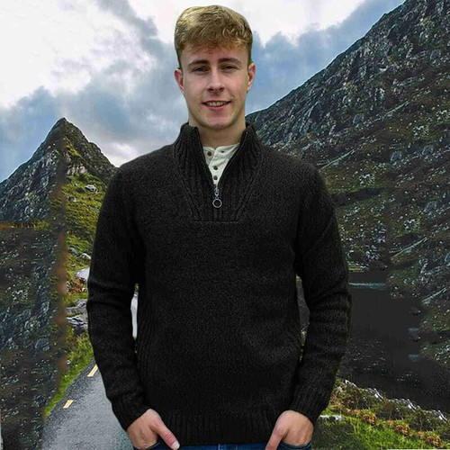 AI-DOL-1/4 Zip Neck Knitted Sweater ShamrockGift.com AI-DOL-1/4 Zip Neck Knitted Sweater ShamrockGift.com