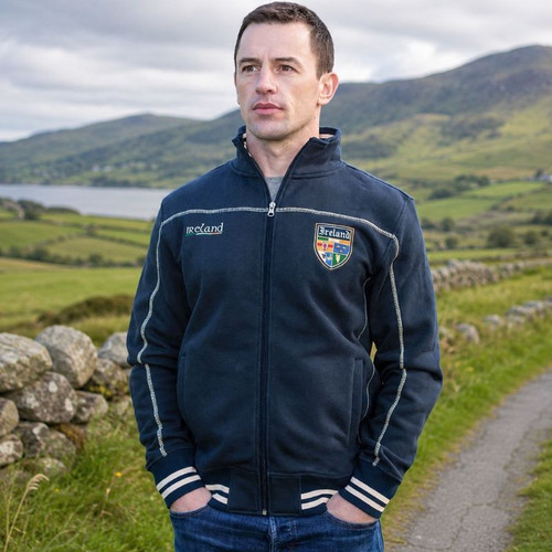 AI-6024 Navy Ireland Zipper Jacket ShamrockGift.com