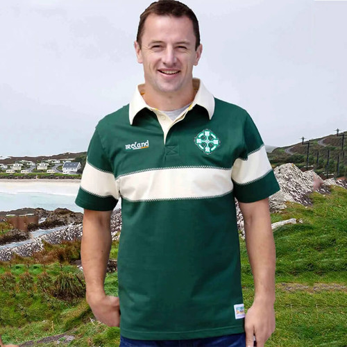 AI-6416GRN Irish Polo Shirt with Embroideries Front Side ShamrockGift.com