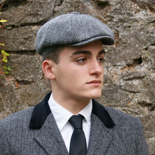 GA-GH0460-GRYHB Harris Tweed Shelby Cap Lifestyle ShamrockGift.com