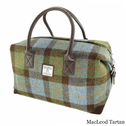 GA-LB1006-COL015-MACLEOD TARTAN Harris Tweed Overnight Bag ShamrockGift.com