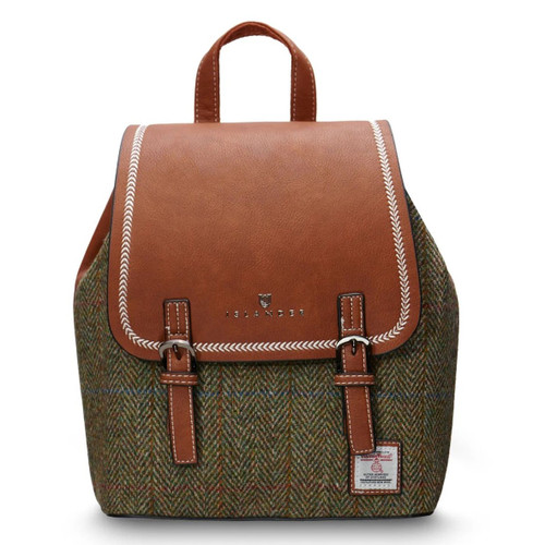 ISL-8800CHEHBL00- Chestnut Herringbone Harris Tweed Backpack ShamrockGift.com
