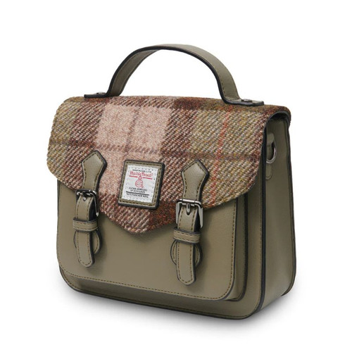 ISL-2711 Harris Tweed Mini Calton Satchel  Chesnut Tartan ShamrockGift.com