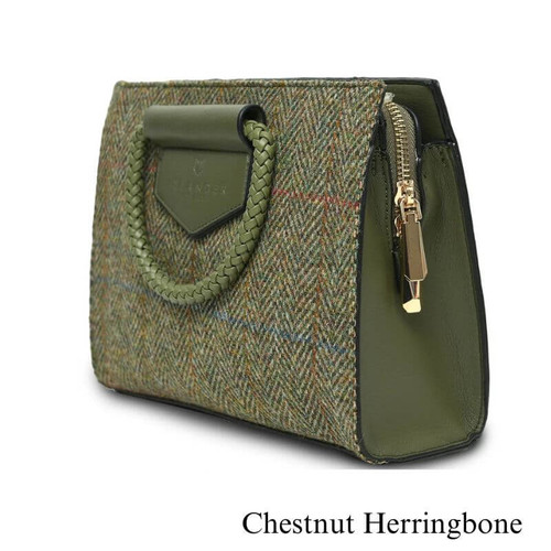 ISL-8314 Harris Tweed  Mini Tote Bag Chestnut Herringbone ShamrockGift.com