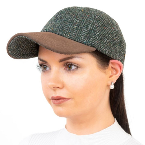 HOF-BBTWD Donegal Tweed Baseball Cap Green ShamrockGift.com